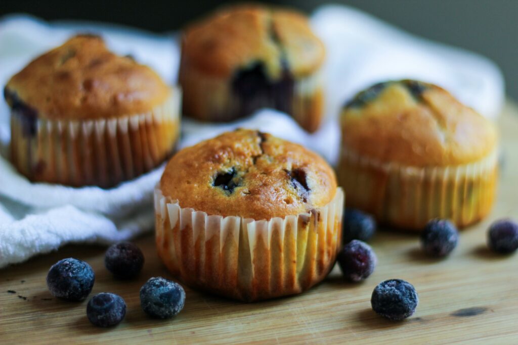 Vegan High-Protein Blueberry Muffins