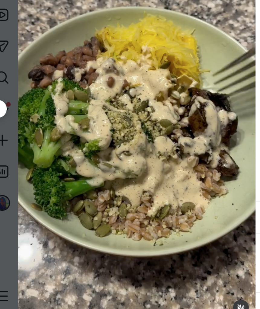 Vegan Bean Bowl with Cashew-Garlic Dressing