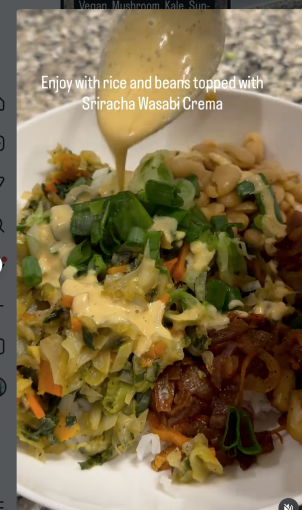 Vegan Mushroom Kale Sun-Dried Tomato Bean Bowl